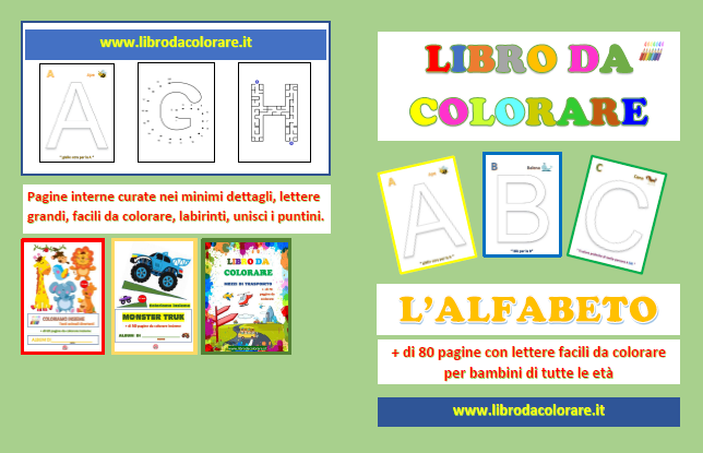 libro da colorare l'alfabeto